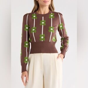 NWT! ✨ Ellen Tracy Floral Crewneck Sweater